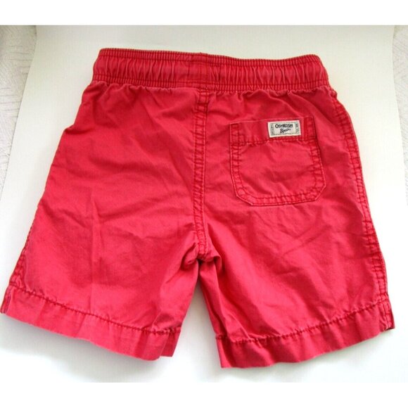 Genuine Oshkosh B'Gosh Boys 3T Red 100% Cotton Shorts - Pockets & Drawstring - Picture 8 of 13